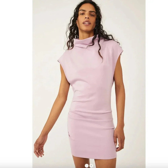 NWOT Free People Amelie Mini Dress (with Stretch!) in Purple, Size S - Picture 1 of 9
